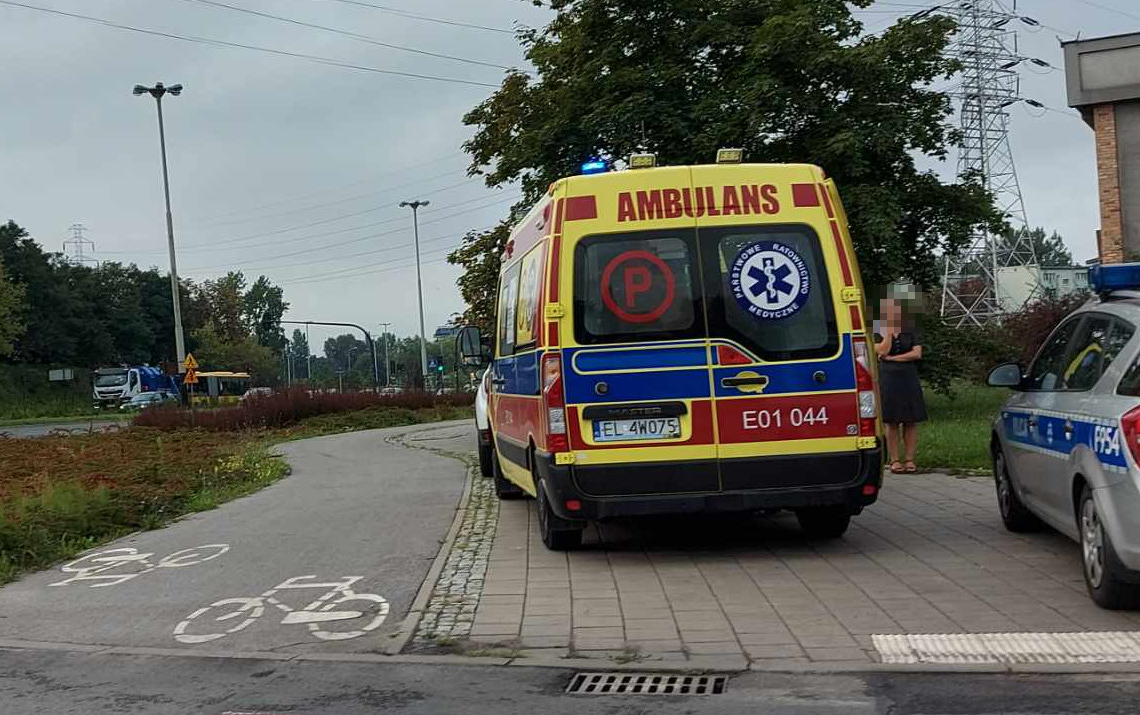 Potrącenie rowerzystki na Retkini