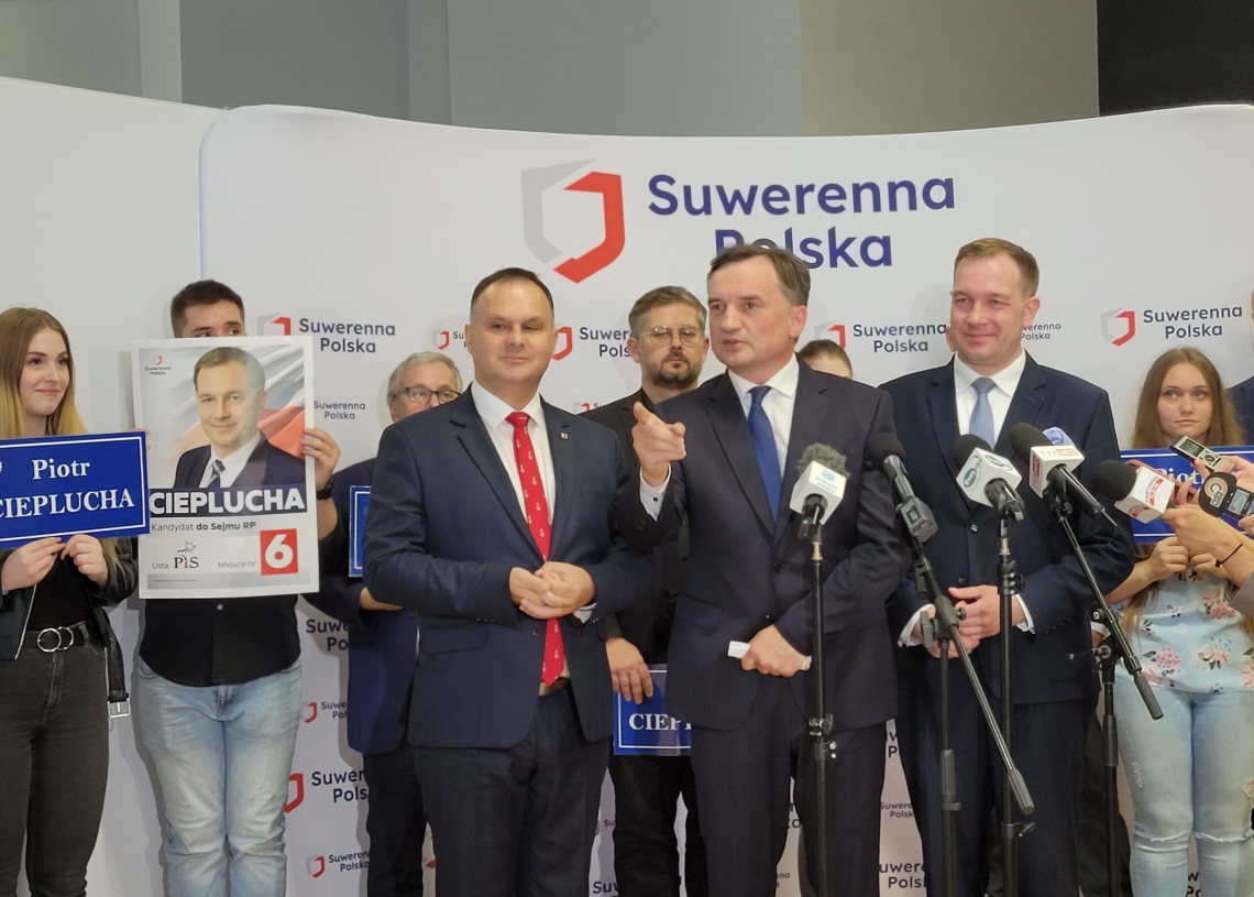Zbigniew Ziobro w Łodzi. Poparcie dla posła PiS Piotra Ciepluchy 1 Zbigniew Ziobro i Piotr Cieplucha