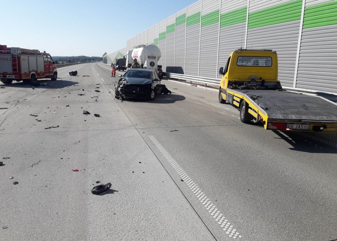 Wypadek na A1 w kierunku Katowic