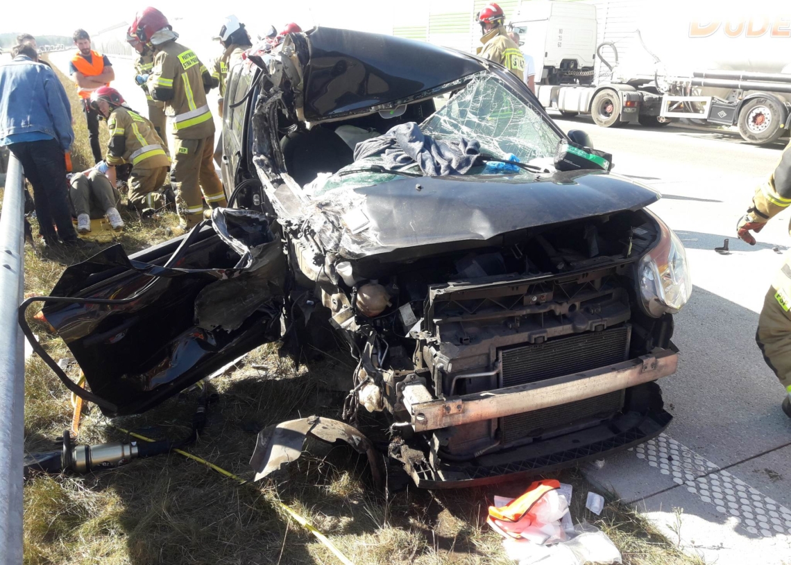 Wypadek na A1 w kierunku Katowic