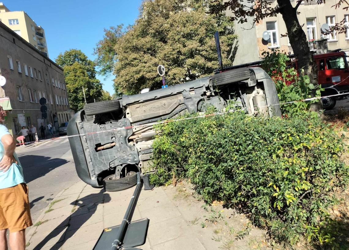 Wypadek na Bałutach w Łodzi
