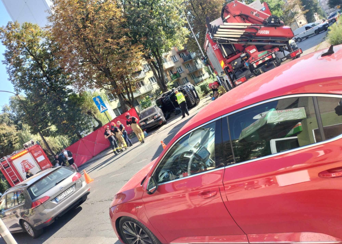 Wypadek na Bałutach w Łodzi