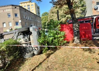 Wypadek na Bałutach w Łodzi