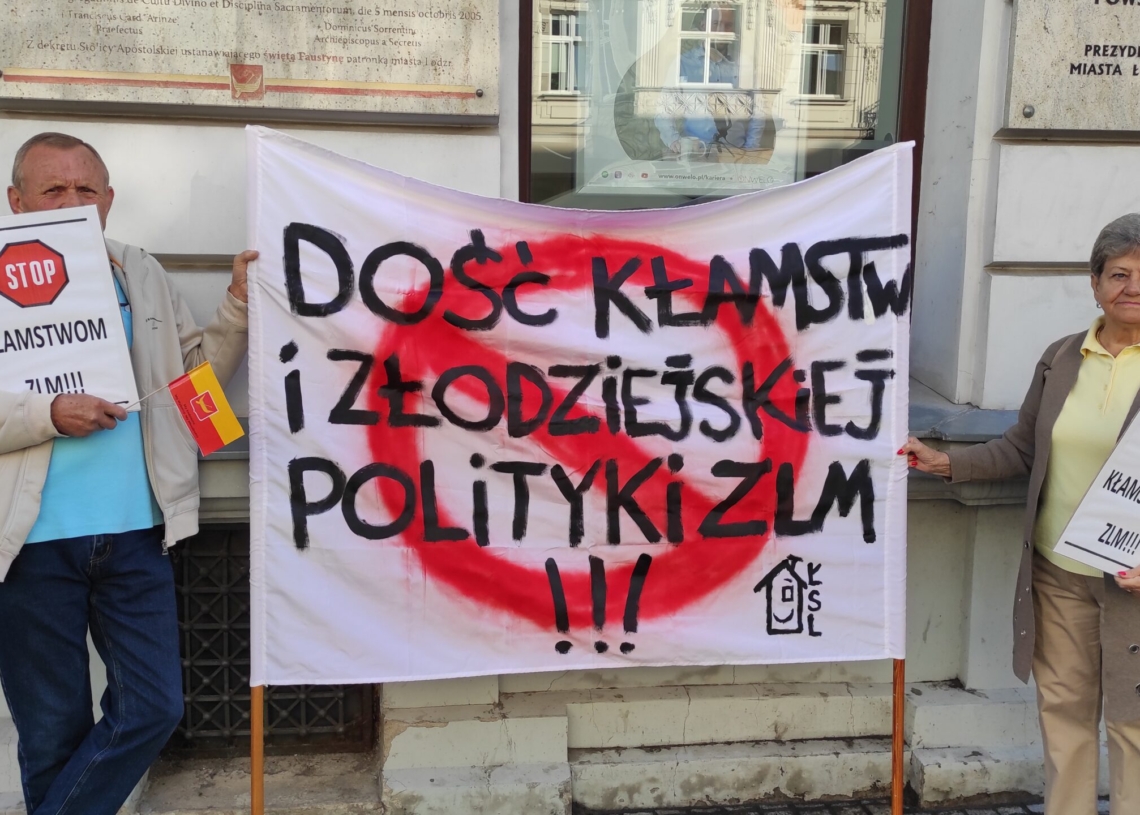 Protest Łódzkiego Stowarzyszenia Lokatorów. Przeciw dotkliwym skutkom polityki mieszkaniowej