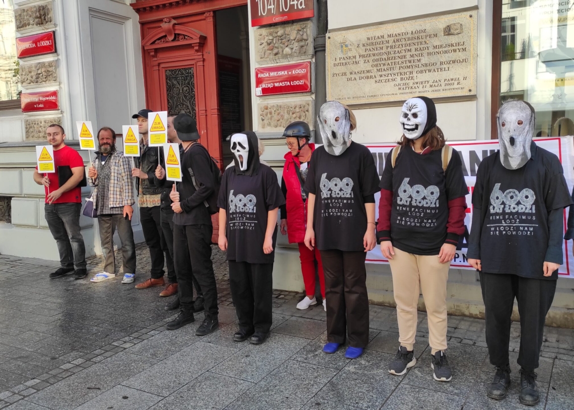 Protest Łódzkiego Stowarzyszenia Lokatorów. Przeciw dotkliwym skutkom polityki mieszkaniowej