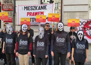 Protest Łódzkiego Stowarzyszenia Lokatorów. Przeciw dotkliwym skutkom polityki mieszkaniowej