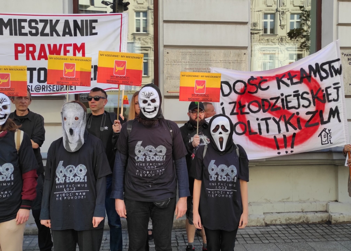 Protest Łódzkiego Stowarzyszenia Lokatorów. Przeciw dotkliwym skutkom polityki mieszkaniowej