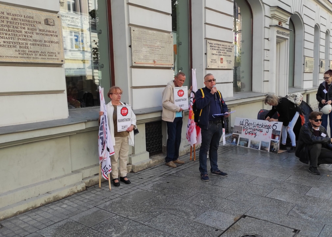 Protest Łódzkiego Stowarzyszenia Lokatorów. Przeciw dotkliwym skutkom polityki mieszkaniowej