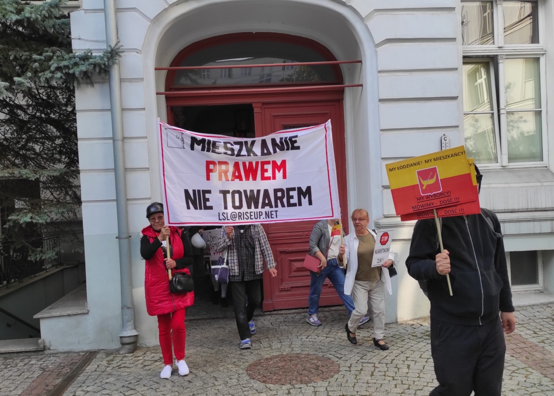 Protest Łódzkiego Stowarzyszenia Lokatorów. Przeciw dotkliwym skutkom polityki mieszkaniowej