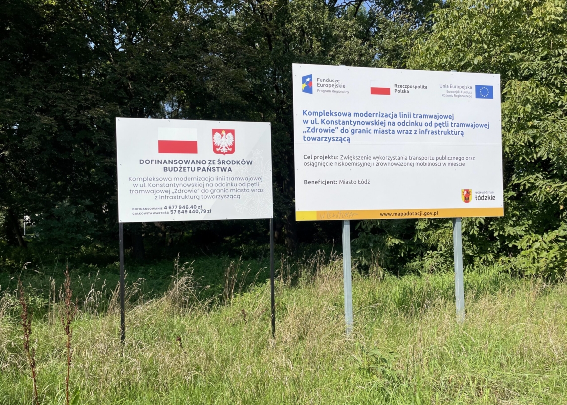 Przebudowa trasy tramwajowej w Konstantynowie postępuje. Torowisko jest niemal gotowe [ZDJĘCIA + WIDEO]