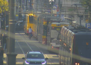 zatrzymanie ruchu tramwajowego na ulicy Kilińskiego