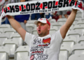 Doping kibiców na meczu ŁKS Łódź - Jagiellonia Białystok
