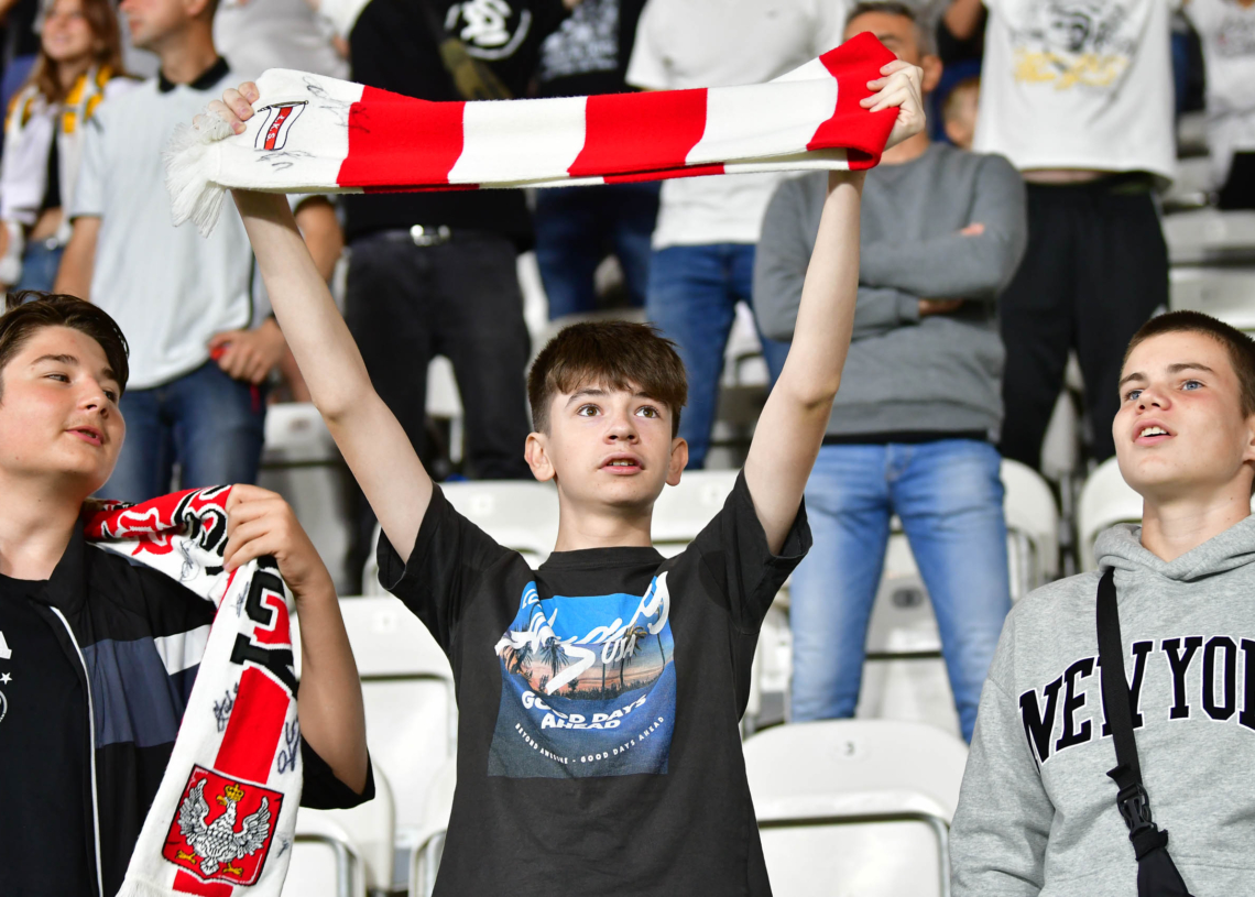 Doping kibiców na meczu ŁKS Łódź - Jagiellonia Białystok