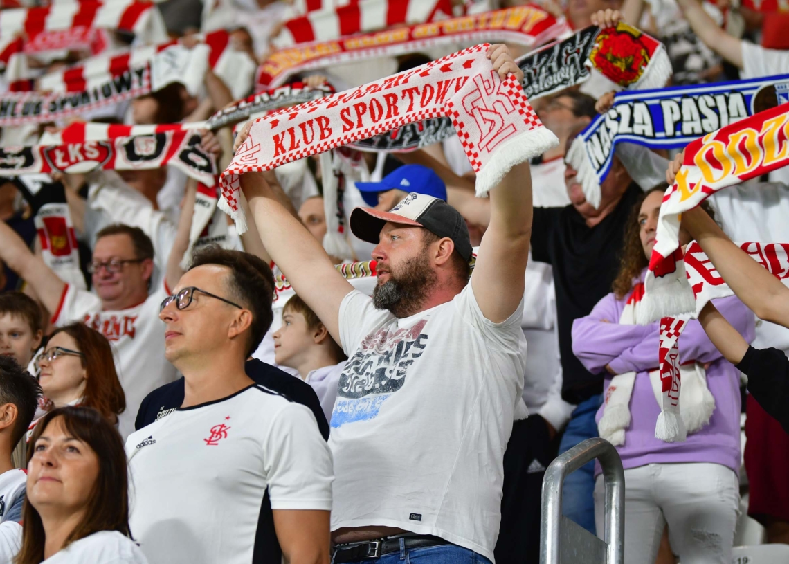 Doping kibiców na meczu ŁKS Łódź - Jagiellonia Białystok