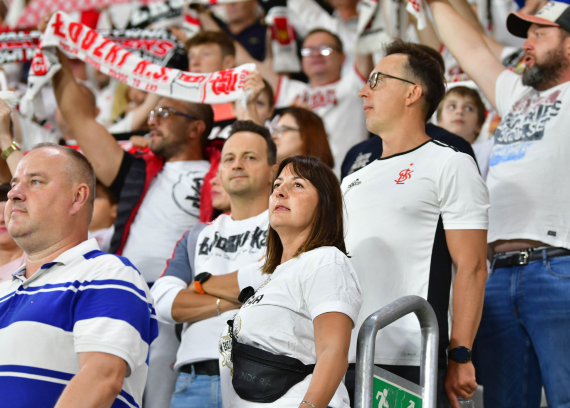 Doping kibiców na meczu ŁKS Łódź - Jagiellonia Białystok