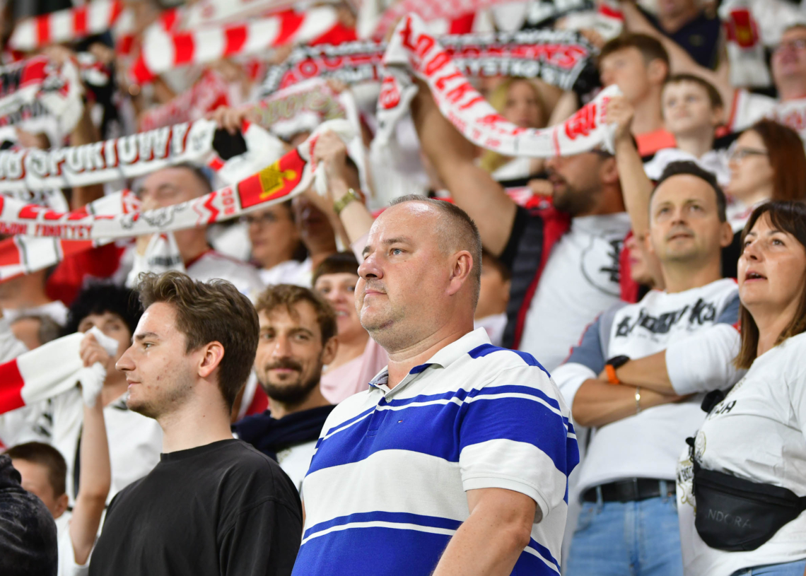 Doping kibiców na meczu ŁKS Łódź - Jagiellonia Białystok