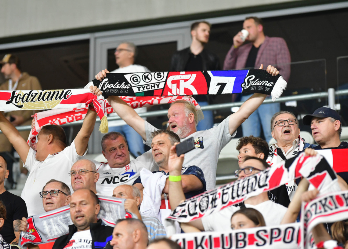 Doping kibiców na meczu ŁKS Łódź - Jagiellonia Białystok