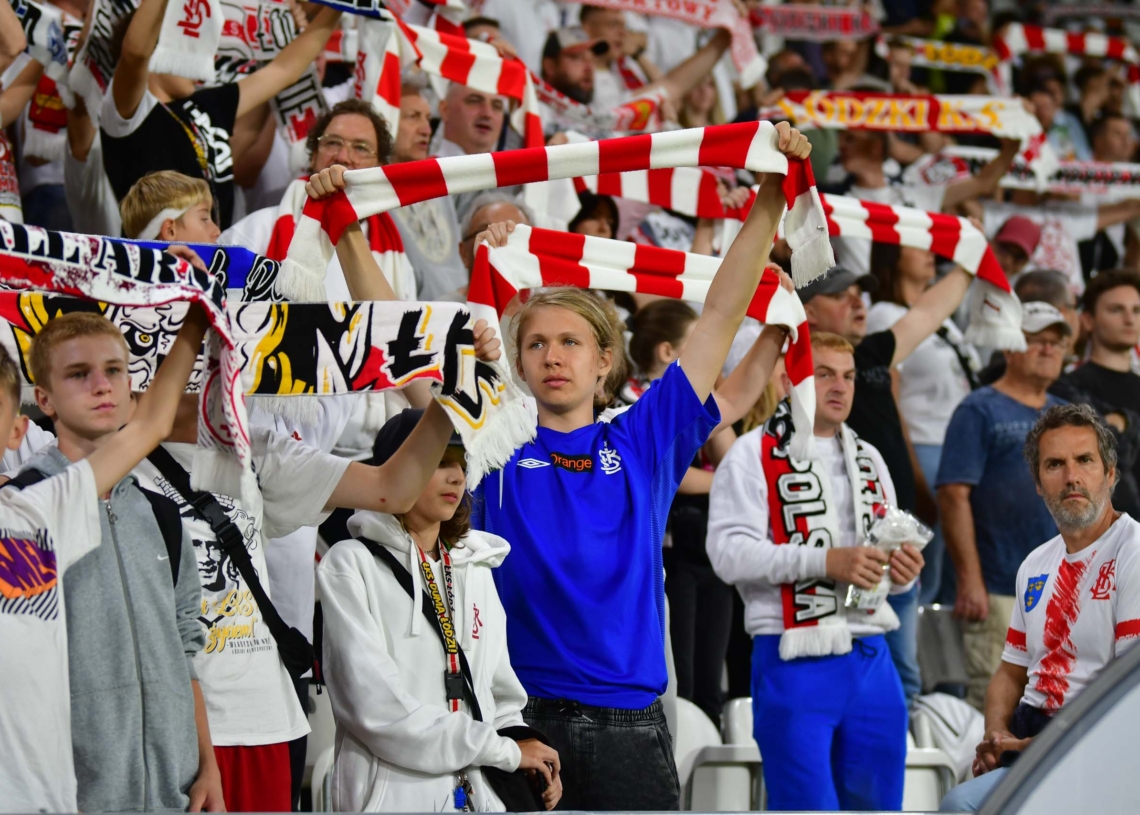 Doping kibiców na meczu ŁKS Łódź - Jagiellonia Białystok