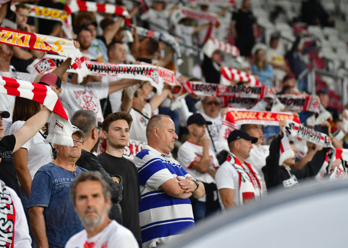 Doping kibiców na meczu ŁKS Łódź - Jagiellonia Białystok