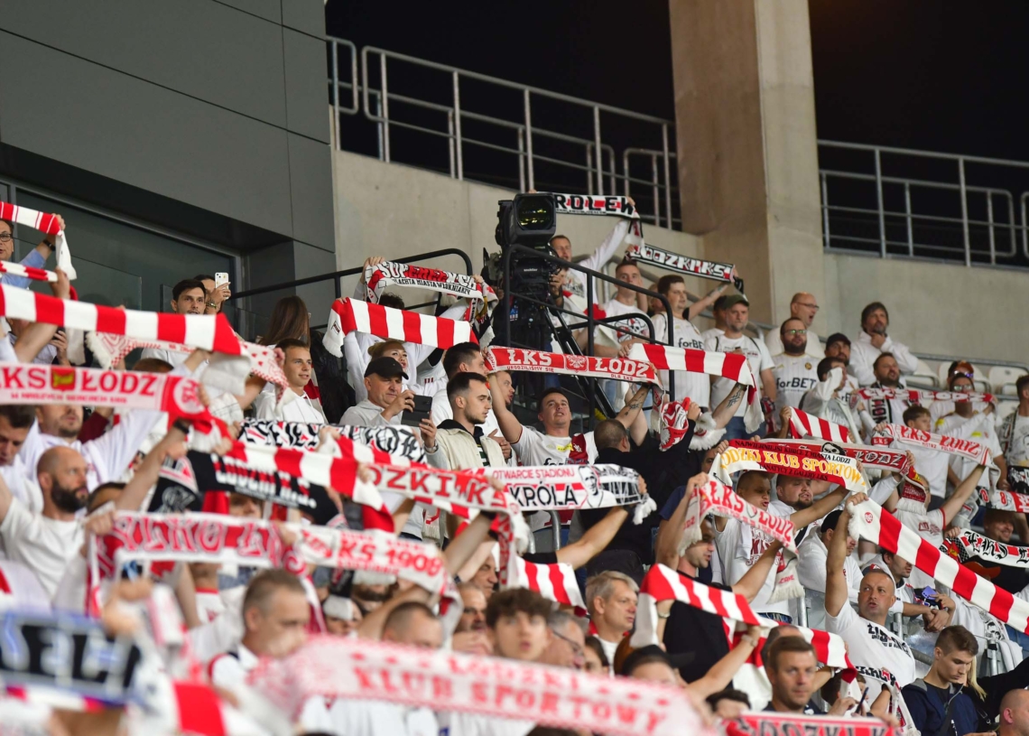 Doping kibiców na meczu ŁKS Łódź - Jagiellonia Białystok