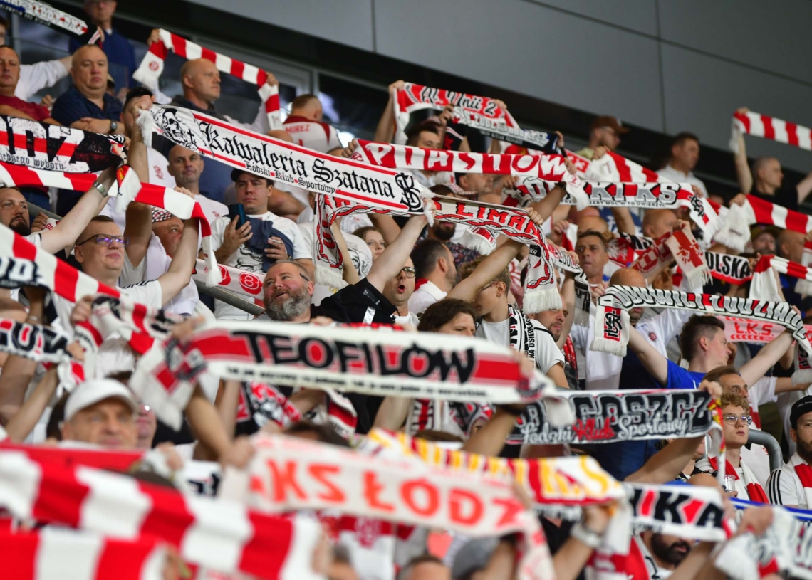 Doping kibiców na meczu ŁKS Łódź - Jagiellonia Białystok