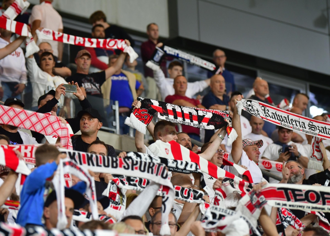 Doping kibiców na meczu ŁKS Łódź - Jagiellonia Białystok