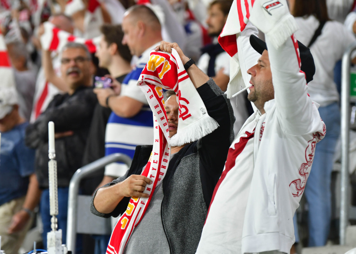 Doping kibiców na meczu ŁKS Łódź - Jagiellonia Białystok