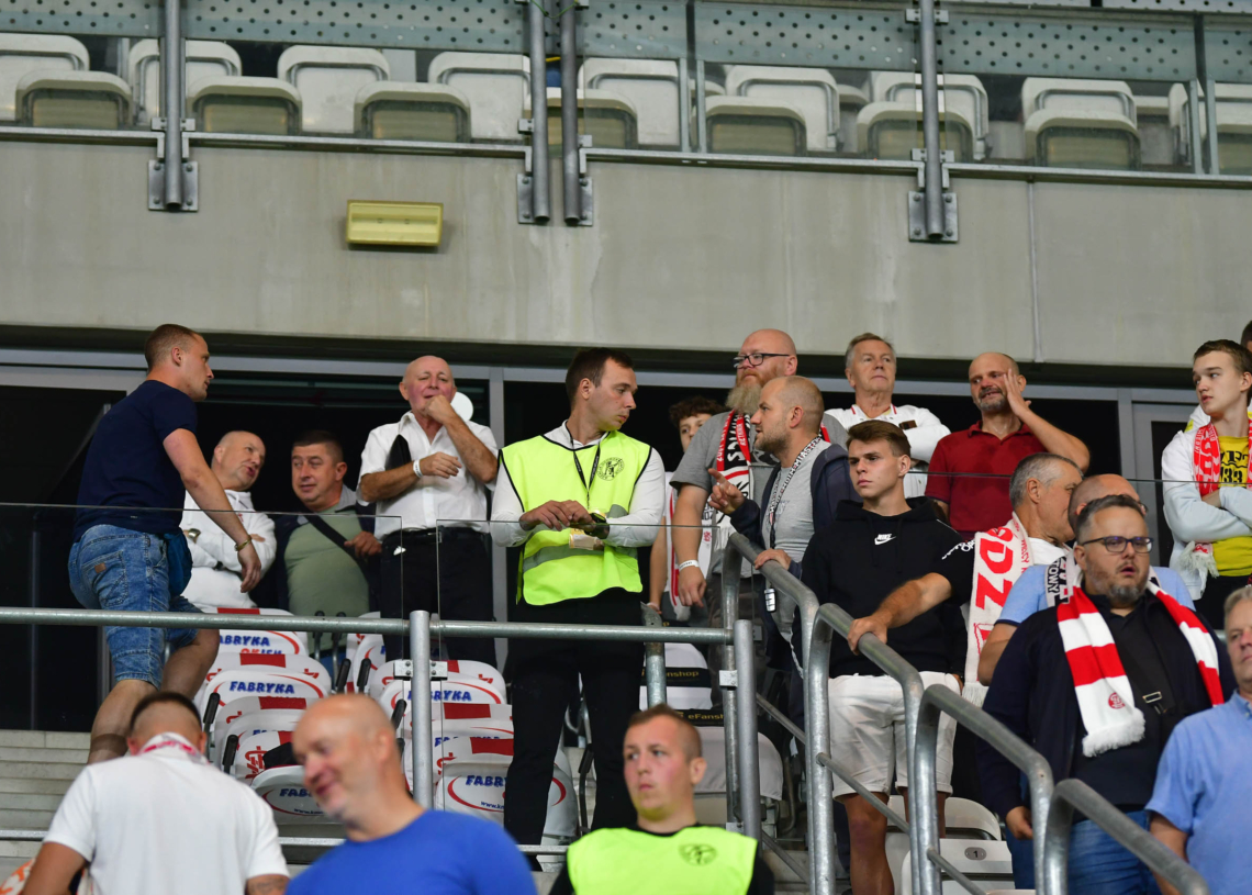 Doping kibiców na meczu ŁKS Łódź - Jagiellonia Białystok