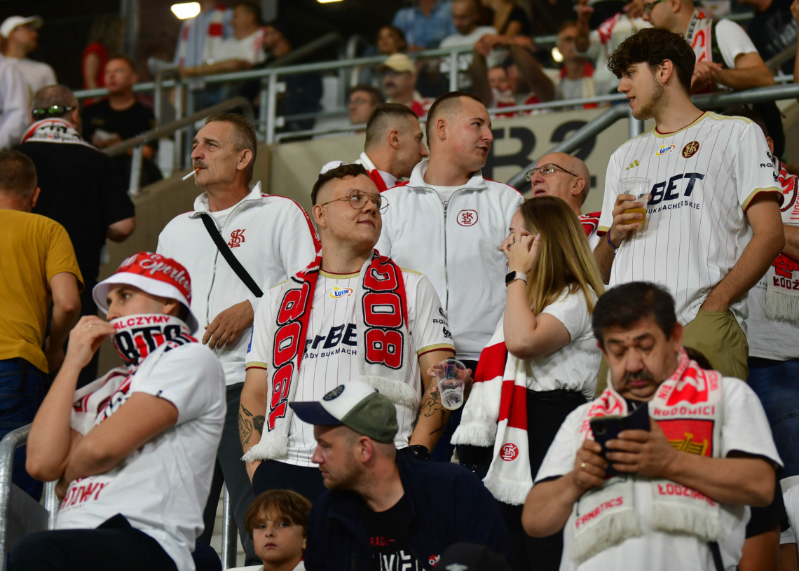 Doping kibiców na meczu ŁKS Łódź - Jagiellonia Białystok