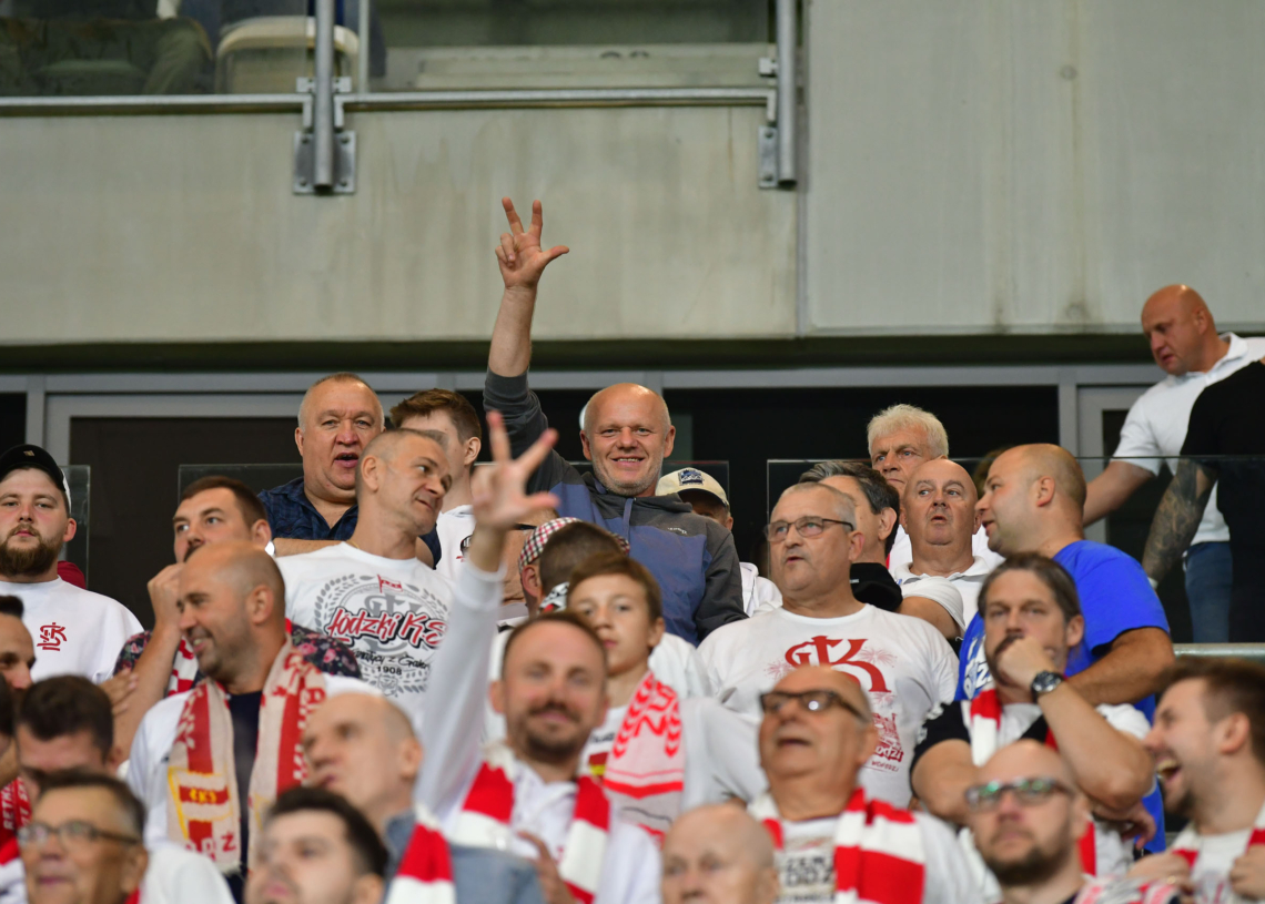 Doping kibiców na meczu ŁKS Łódź - Jagiellonia Białystok