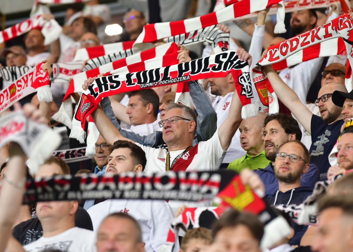 Doping kibiców na meczu ŁKS Łódź - Jagiellonia Białystok
