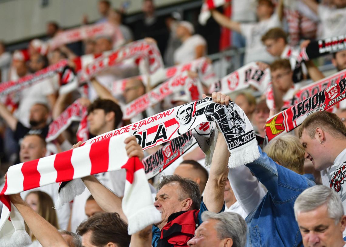 Doping kibiców na meczu ŁKS Łódź - Jagiellonia Białystok