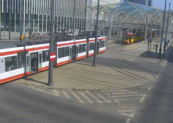 zatrzymanie ruchu tramwajów na przystanku Piotrkowska Centrum