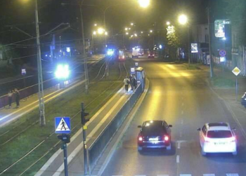 zatrzymanie ruchu tramwajowego na ulicy Rzgowskiej
