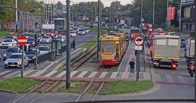 zatrzymanie ruchu tramwajowego na alei Włókniarzy