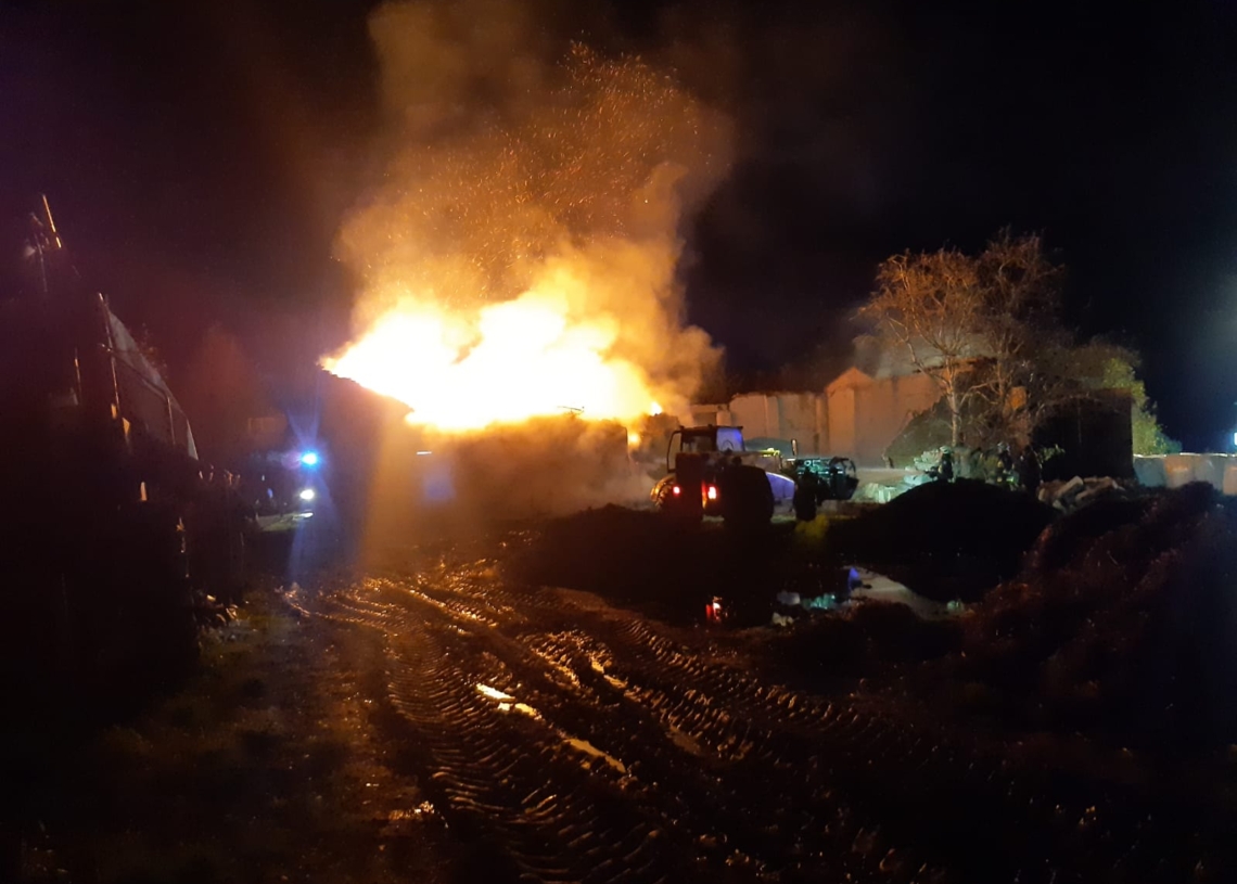 Pożar - Grójec Wielki. Foto. KP PSP Sieradz