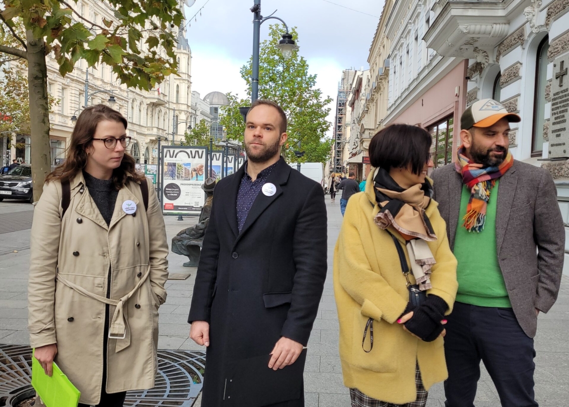 Protest ws. budowy Muzeum Dzieci Polskich - ofiar totalitaryzmu w Łodzi