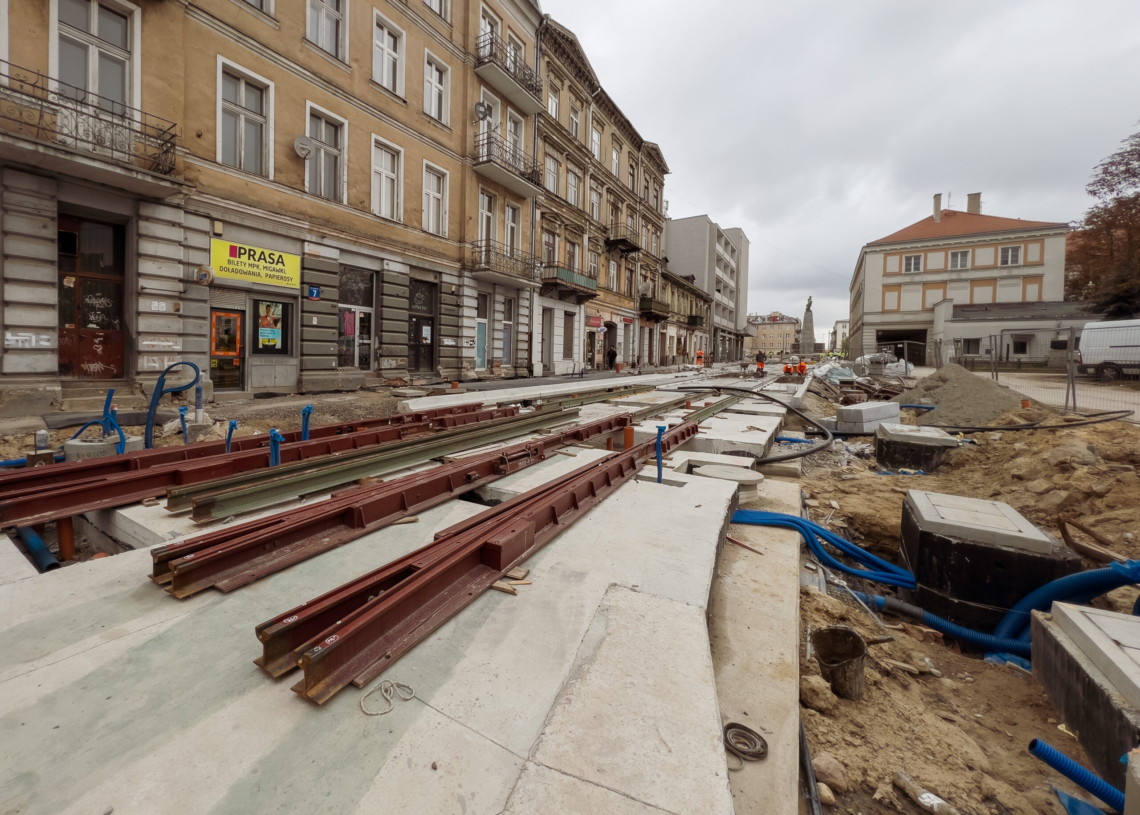 W weekend ulica Zachodnia i aleja Kościuszki bez tramwajów