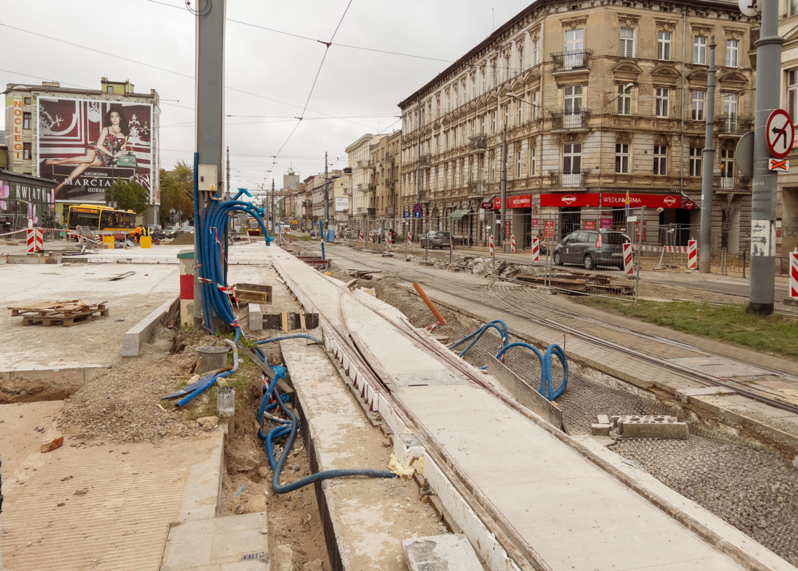 W weekend ulica Zachodnia i aleja Kościuszki bez tramwajów