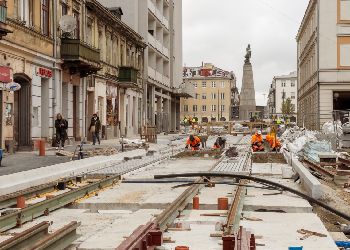 W weekend ulica Zachodnia i aleja Kościuszki bez tramwajów