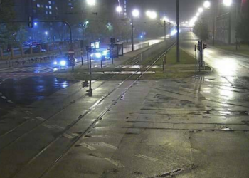 zatrzymanie ruchu tramwajowego na Rondzie Lotników Lwowskich