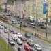 Samochód w torowisku na ul. Piłsudskiego w Łodzi