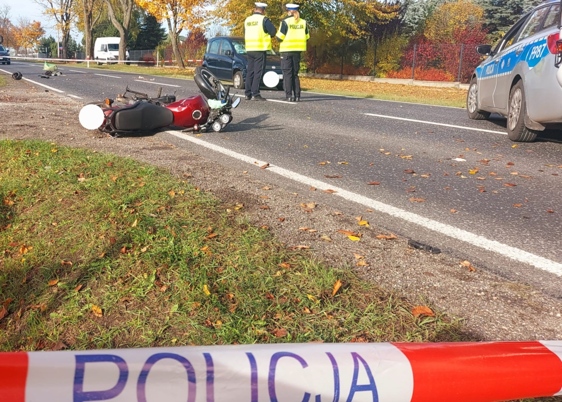 Wypadek na DW72 pod Rawą Mazowiecką