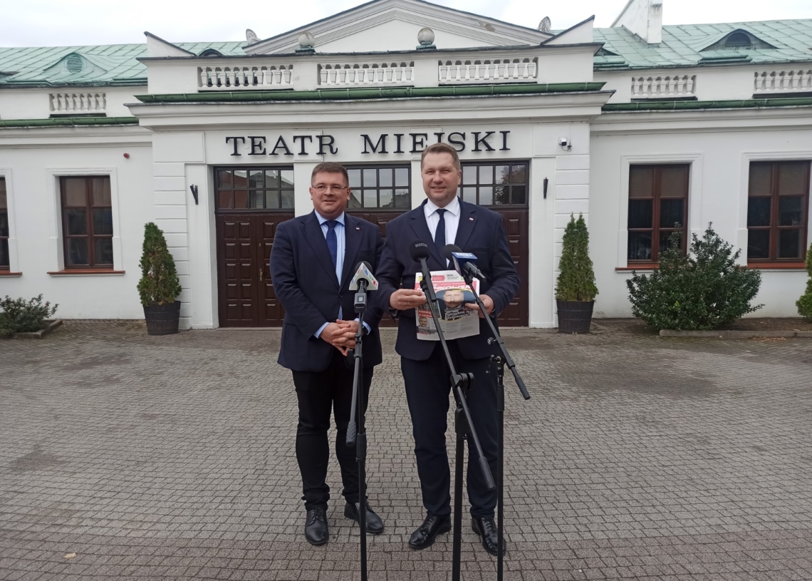 Przemysław Czarnek i Tomasz Rzymkowski w Sieradzu