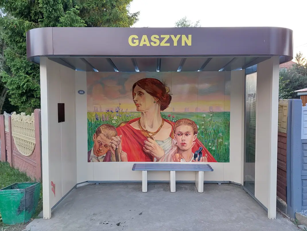 Reprodukcje dzieł znanych artystów ozdobą przystanków autobusowych w gminie Wieluń