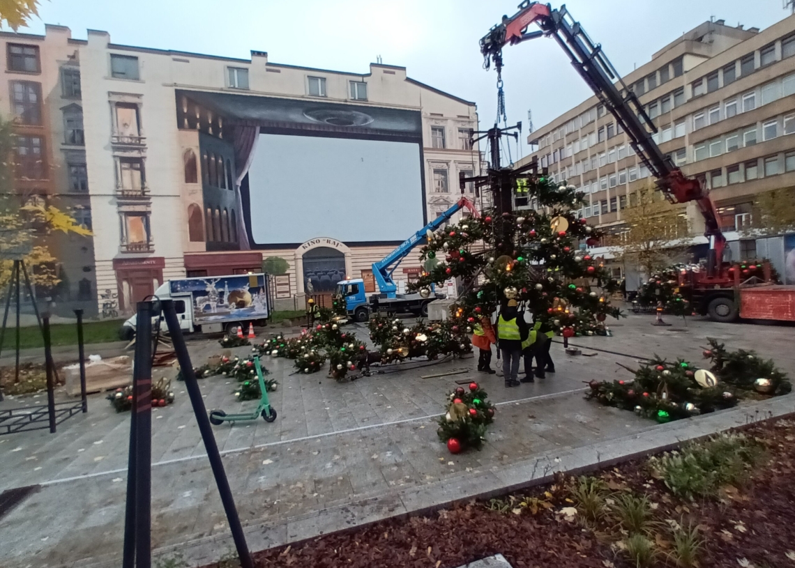 Choinka miejska stanęła na pasażu Schillera w Łodzi