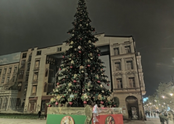Choinka miejska stanęła na pasażu Schillera w Łodzi