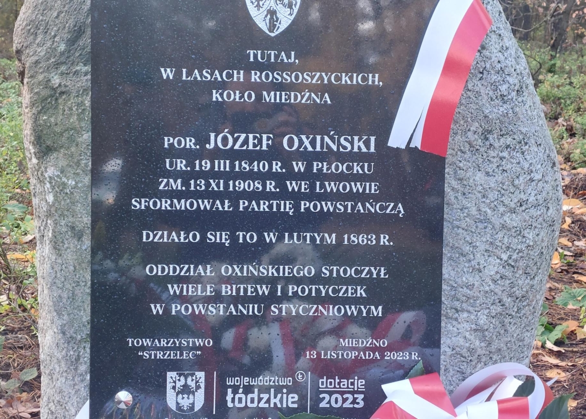 Mija 115 lat od śmierci majora Józefa Oxińskiego. Odsłonięto tablicę pamiątkową, poświęconą dowódcy powstania styczniowego
