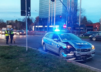 zderzenie radiowozu z taksówką