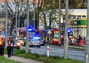 potrącenie pieszej przez tramwaj